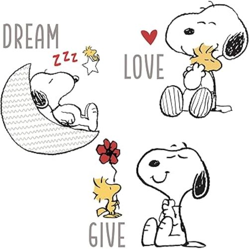Bedtime Originals Snoopy Love Wall Decals/Stickers w/Woodstock, Stars, & Moon