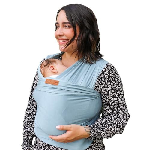 Tuck and Bundle Ezra Baby Wrap - Lightweight Baby Carrier - Citadel Blue - Best Baby Wrap for Newborns 0-18 Months - 100% Tencel Modal, Comfortable, Simple, and Hands-Free Babywearing Wraps