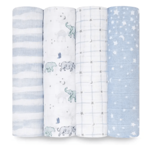 Rising Star Cotton Muslin Swaddles 4pk | aden + anais