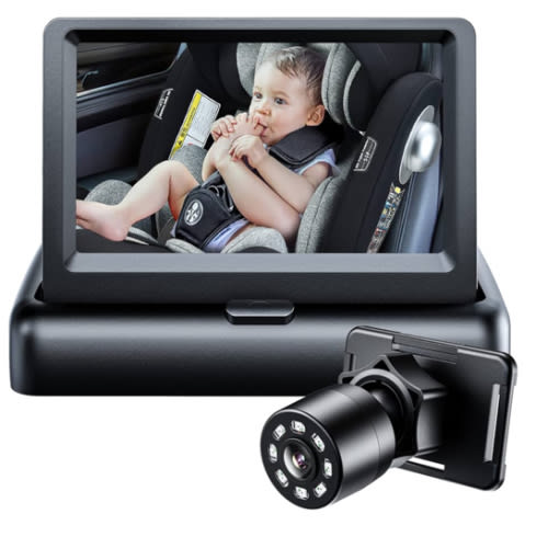 Itomoro Baby Car Mirror, View Infant in Rear Facing Seat with Wide Crystal Clear View,360° Rotation Plug and Play Easy Install baby car monitor 1080p