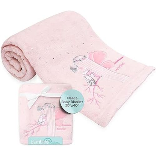 Super Soft Baby Blankets for Girls 30"x40" Baby Shower Gifts Swaddling Plush Fleece Baby Blankets for Girls Pink Plush Blanket Newborn Essentials Must Haves-Machine and Dryer Safe by BAMBINO CREATIONS