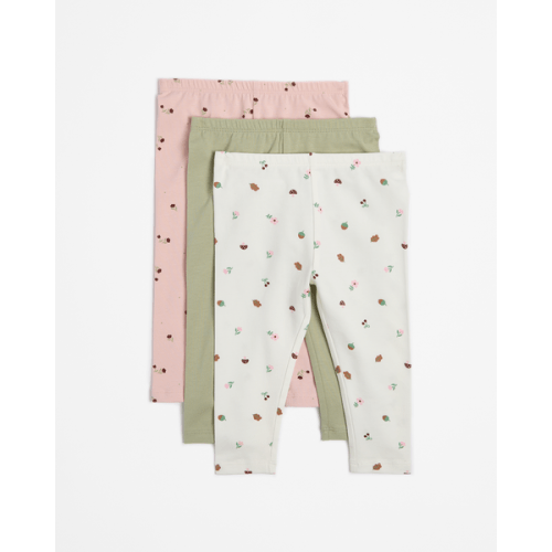 Baby Organic Cotton Leggings 3 Pack - Forest Ditsy