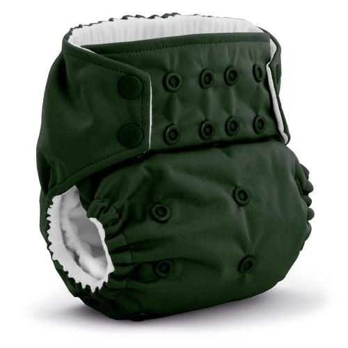 Kanga Care Rumparooz G3 Stay Dry Cloth Diaper Reusable One Size Pocket Diaper Patented Inner Double Gusset 2 pcs Microfiber Insert Soaker (6-55+ lbs) - Pine