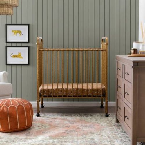 Namesake Abigail 3-in-1 Convertible Mini Crib - Vintage Gold