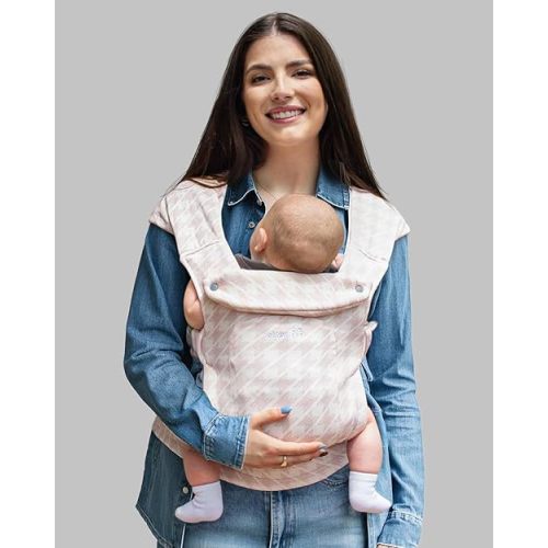 GROWNSY Baby Carrier Newborn to Toddler, Cozy Baby Wraps Carrier, Ergonomic Baby Carrier with Head Support, Tweed Pink