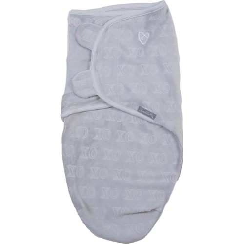 SwaddleMe by Ingenuity Original Swaddle in Velboa - Size Small/Medium, 0-3 Months, 1-Pack (Hugs & Kisses)