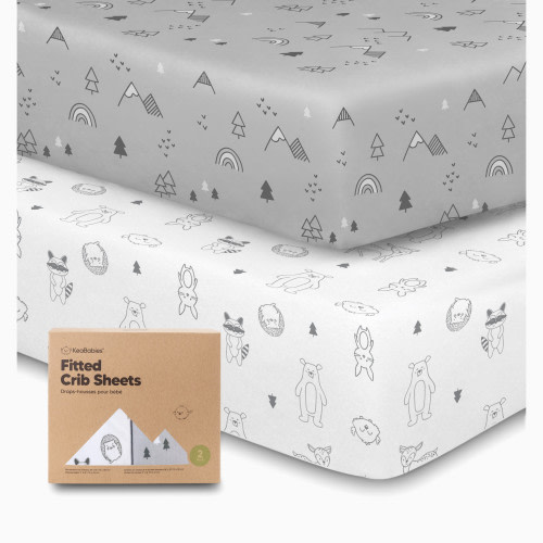 KeaBabies Soothe Fitted Crib Sheets - Woodland, 2