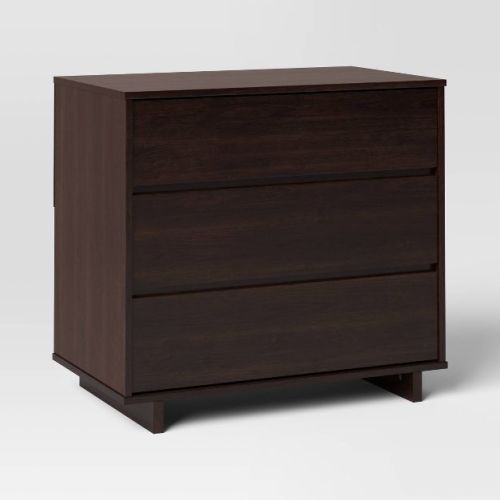 Modern 3 Drawer Dresser Espresso - Room Essentials™: Storage, Particle Board Frame, Carb Certified