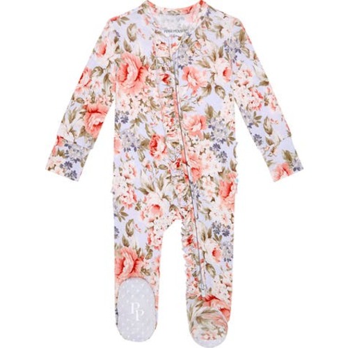 Ruffle Zip Footie, 3-6M