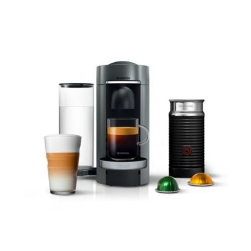 Vertuo Plus Deluxe Coffee and Espresso Machine by De'Longhi, Titan with Aeroccino Milk Frother