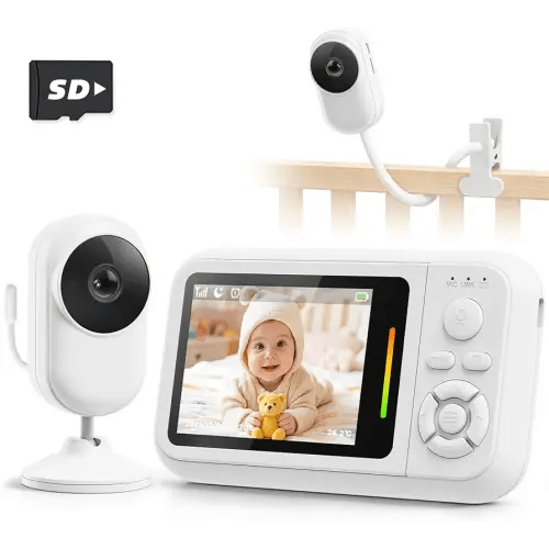 Baby Monitor No WiFi with Clip Mount, 2.8” Wireless Baby Monitor with Camera and Audio, 1080P Video, Night Vision, VOX, Temperature Sensor, 2-Way Audio, Lullabies
