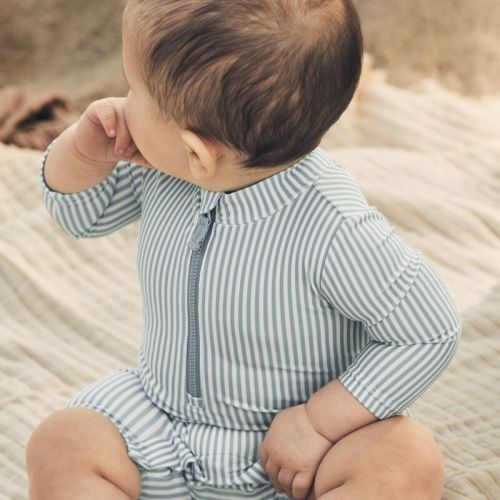 Blue Stripes Baby Recycled Long Sleeve Rashguard Swimsuit | Carter’s Oshkosh Canada