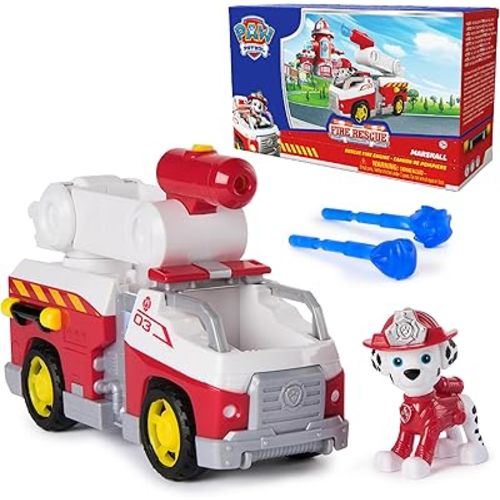 Paw Patrol Fire Rescue: Marshall Rescue Fire Engine with Action Figure & Projectile Launcher & Toy Truck, Kids Toys for Boys & Girls Ages 3 and Up