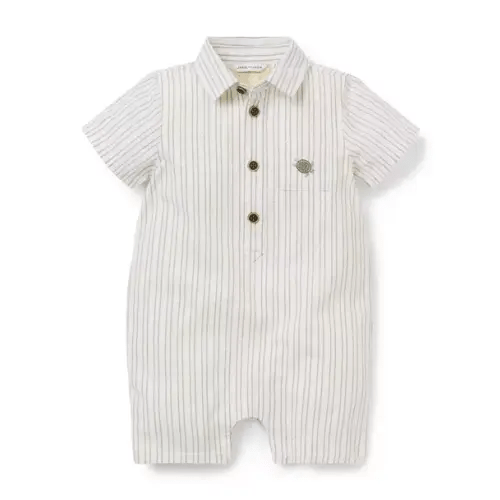 Baby Freshwater Pearl Stripe Baby Striped Sea Turtle Romper by Janie and Jack