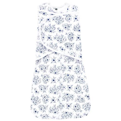 Hudson Baby Infant Girl Convertible Swaddle Sleep Sack, Blue Toile