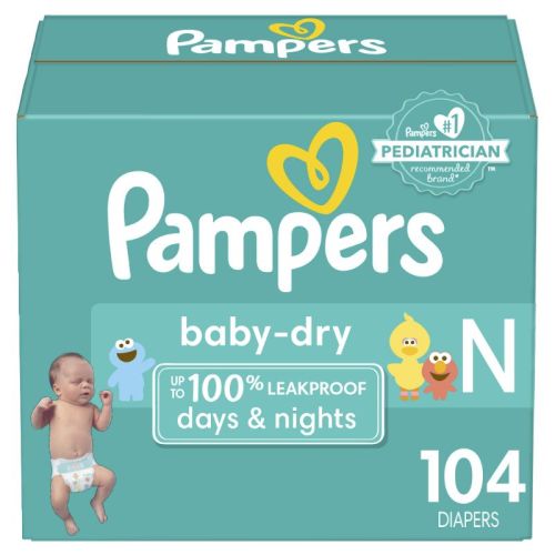 Pampers Baby Dry Diapers - (Select Size and Count), Size: Newborn