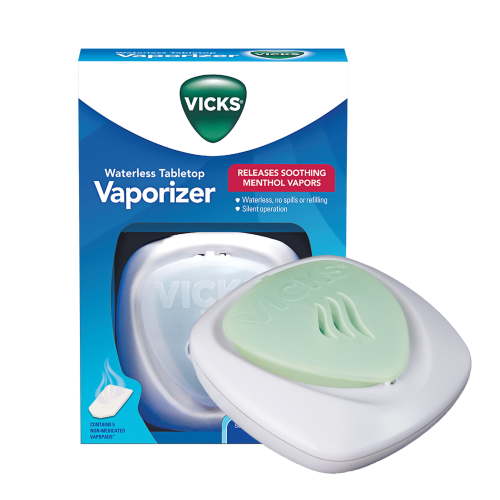 Vicks Waterless Vaporizer with Nightlight, 50 Sq. Ft. Coverage, Includes 5 Scent Pads, V180