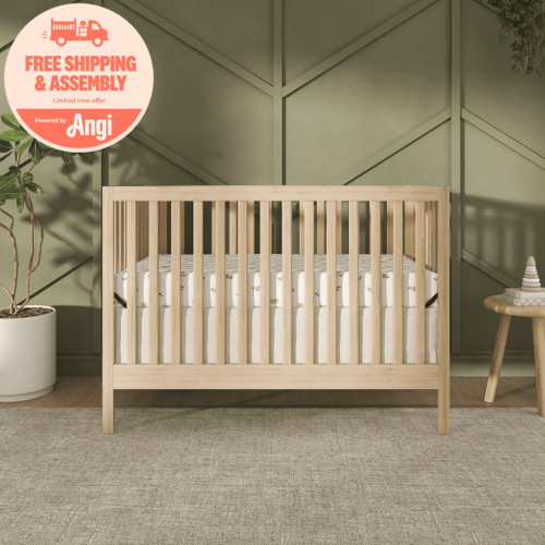 Dream On Me Synergy MOD 5-in-1 Convertible Crib, Converts from Baby Crib to Toddler Bed, Day Bed, Kids Bed and Full Size Bed, Three Adjustable Mattress Height Positions, Natural