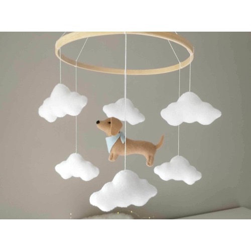 Dog baby mobile, Dachshund mobile nursery, Dachshund mobile, Baby mobile boy, Puppy cot mobile, Dachshund Nursery Decor, Baby gift