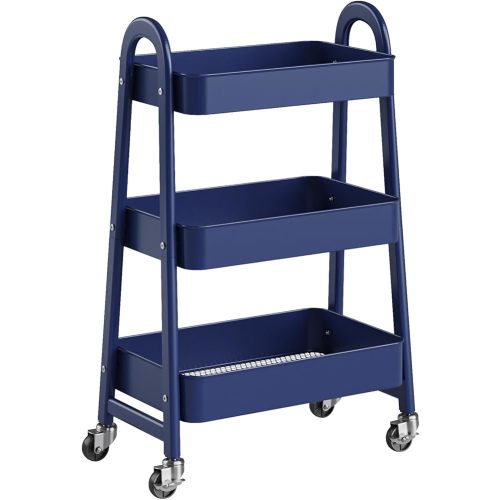 OLIXIS Metal 3 Tiers Utility Rolling Cart