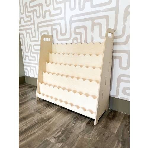 Scalloped Bookshelf Montessori Shelf Minimalist Design gift for toddler gift for 2 year old Childrens Furniture Playroom Decor- ROY