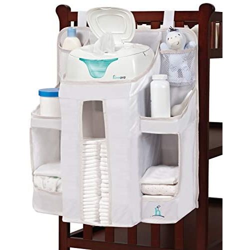 hiccapop Hanging Diaper Organizer for Changing Table and Crib, Diaper Stacker and Crib Organizer | Hanging Diaper Caddy Organizer for Baby Essentials | Nursery Organizer for Cribs