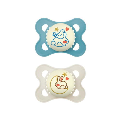 MAM Night Pacifier, 0-6 Months, Boy, 2 Pack