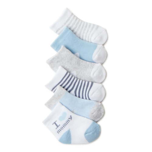 Carter's Child of Mine Baby Boy Mommy Crew Cut Socks, 6 Pack, Sizes Newborn-6 Months