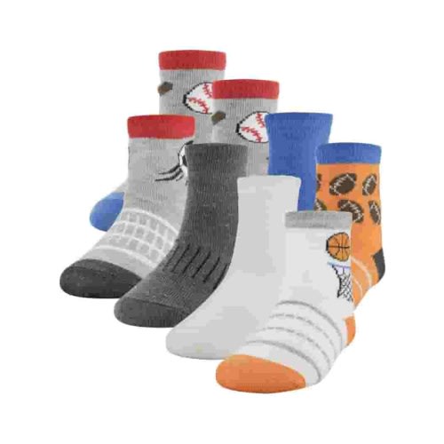 Growing Socks Baby and Toddler Boys Crew Socks with Bonus Mesh Laundry Bag, 8-Pack