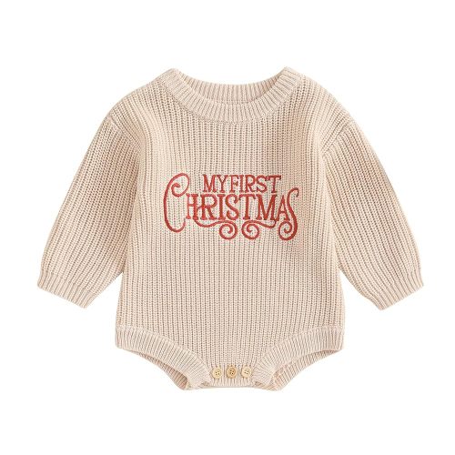 Adobabirl Baby Girl Boy Knitted Sweater Bubble Romper Long Sleeve Jumpsuit Festival Outfit Fall Winter Spring Clothes