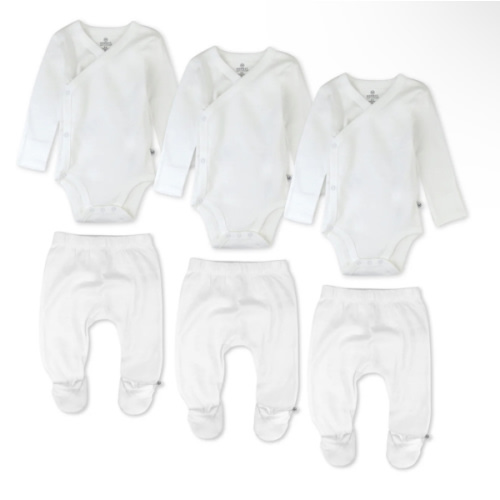 6-Pack Organic Cotton Long Sleeve Kimono Bodysuit & Footed Pant Bundle | Honest Baby Clothing