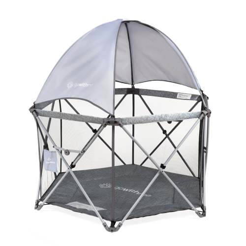Go With Me® Eclipse Deluxe Portable Playard with Canopy - Elephant Grey