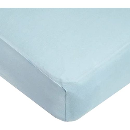 TL Care Fitted Crib Sheet 28" x 52", Soft Breathable Neutral 100% Cotton Jersey Sheet, Blue, for Boys and Girls, Fits Crib and Toddler Bed mattresses