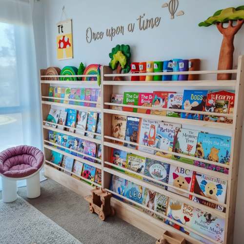 5 Tier Front Facing Bookshelf (Version 2) - SolidWood
