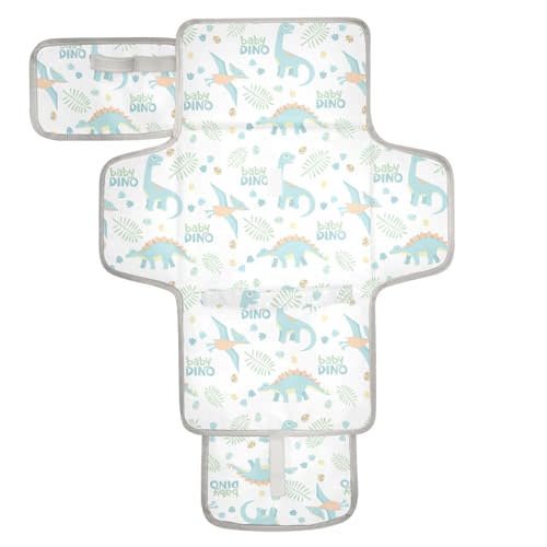 Baby Dinosaur Portable Diaper Changing Pad, Portable Changing Pad for Newborn Girl & Boy - Baby Changing Pad Lightweight Waterproof Travel Changing Kit