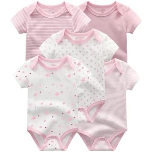 Chamie Newborn Baby Bodysuit 5-Pack Short Sleeve Baby Clothes for Boys and Girls