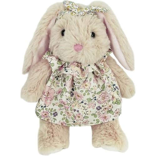MON AMI Grace Bunny Stuffed Animal - 8", Dressed Bunny Toy, Soft & Cuddly Huggable Rabbit Plush Toy, Nursery Décor for Kids of All Ages