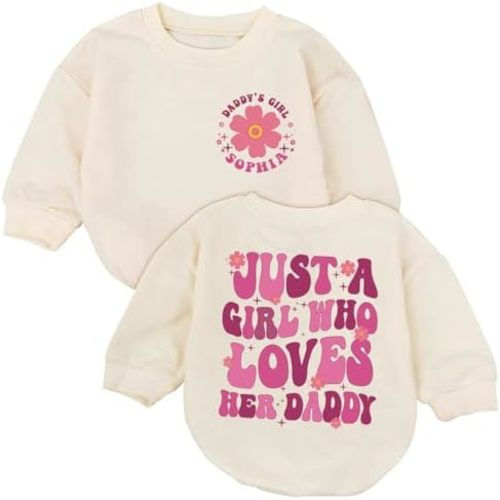 Personalized Daddys Girls Baby Clothes, Daddy's Little Girl Sweater Romper, Daddys Girls Baby Clothes