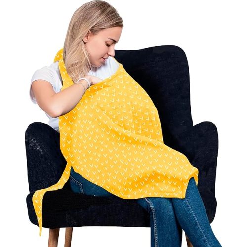 San Francisco Baby Nursing Cover, Breathable 360° Nursing Cover Up, Privacy Breastfeeding Blanket - Luxury Yellow