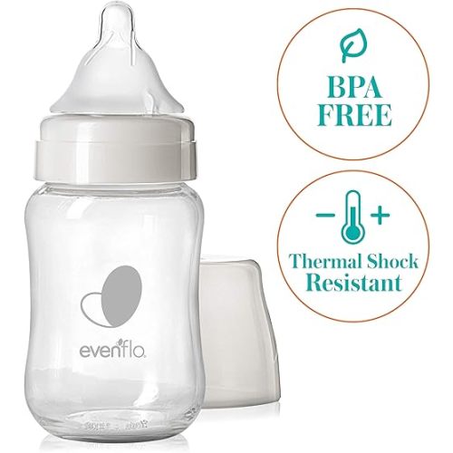 Evenflo Feeding Balance + Wide Neck Glass Bottles - 6oz 3 Pack