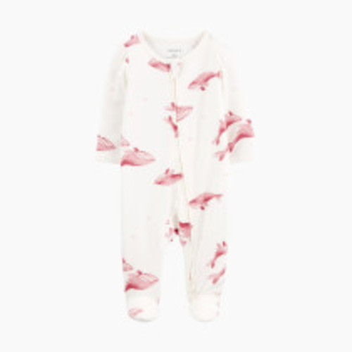 Carter's 2-Way Zip Lenzing Ecovera Sleep & Play Pajamas - Ivory/Pink, 3 M
