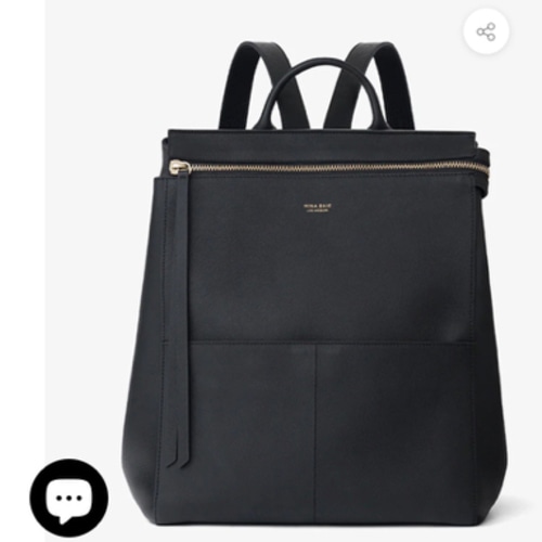 Harper Full Backpack (Leather) - Black/Gold