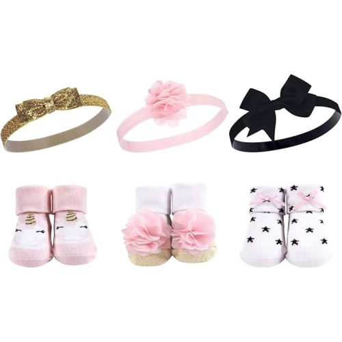Hudson Baby Girl's Headband and Socks Giftset