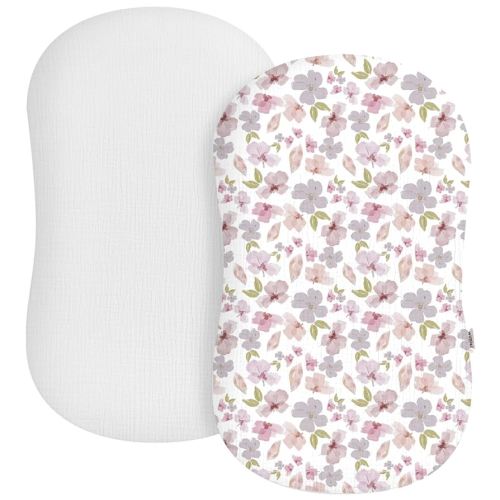 Muslin Baby Lounger Cover 2 Pack, Soft Breathable Newborn Lounger Pillow Cover for Boys Girls Infant