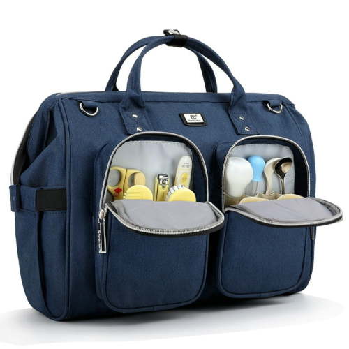 Pomelo Best Diaper Tote Bag with Changing Pad and Stroller Straps, Color Dark Blue