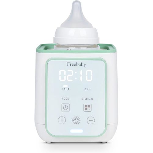 Freebaby Bottle Warmer, 10-in-1 Fast Baby Bottle Warmer for Breast Milk & Formula,Milk Warmer with Multi-Temperature Setting,Auto Shut-Off,Defrost & Food Heating,Fit for All Bottles(Green)