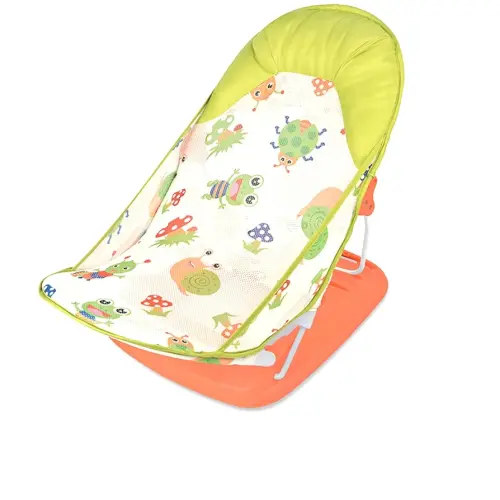 Foldable Baby Bather with Adjustable 3 Reclining Positions Bath Support for Use in The Sink or Bathtub Baby Bather for Newborn Infant Babies 0-12 Months (Green)