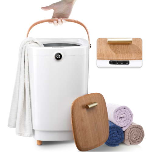 Towel Warmers for Bathroom 20L Towel Warmers Buckets Spa With 15/30/45/60 Timing,Luxury Large Warmer Fits Up to Two Oversized Towels, Bathrobe, Towel, Blanket Yellow