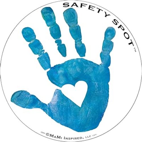 Magnet - Kids Handprint for Car Parking Lot Safety - White Background (Blue)