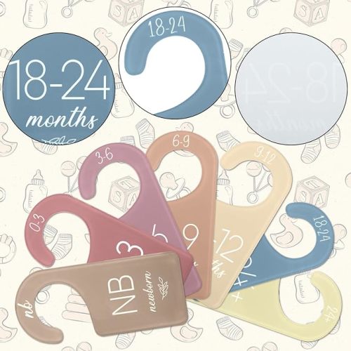 Whaline Acrylic Baby Closet Dividers Boho Hanging Acrylic Infant Clothes Hanger separators Baby Closet Organizers Thicken Baby Wardrobe Organizers for Home Nursery Supplies, 6.7 x 3 Inch, 8Pcs